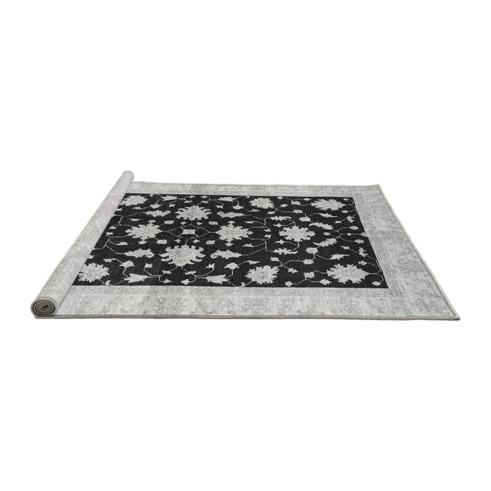 Sideview of Machine Washable Oriental Gray Modern Rug, wshabs3386gry