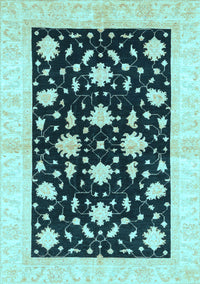 Oriental Light Blue Modern Rug, abs3386lblu