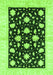 Machine Washable Oriental Green Modern Area Rugs, wshabs3386grn