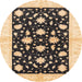 Round Machine Washable Abstract Dark Brown Rug, wshabs3386