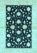 Machine Washable Oriental Light Blue Modern Rug, wshabs3386lblu