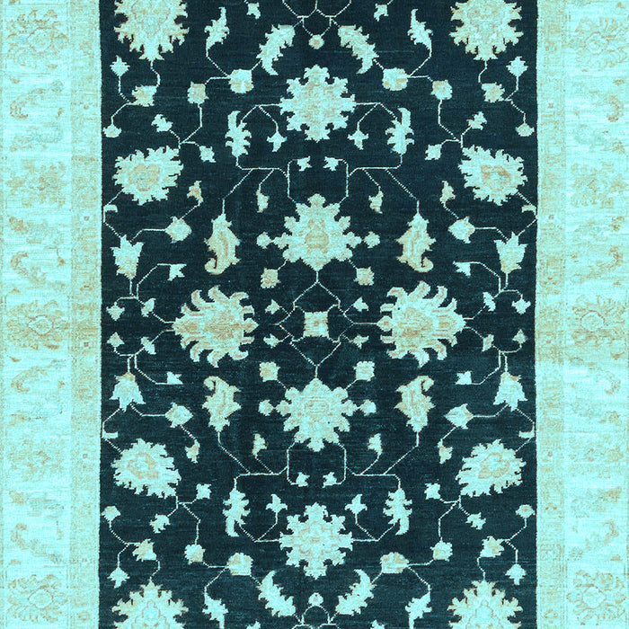 Machine Washable Oriental Light Blue Modern Rug, wshabs3386lblu