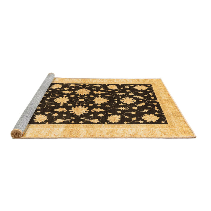 Sideview of Machine Washable Oriental Brown Modern Rug, wshabs3386brn