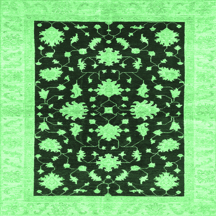 Square Oriental Emerald Green Modern Rug, abs3386emgrn