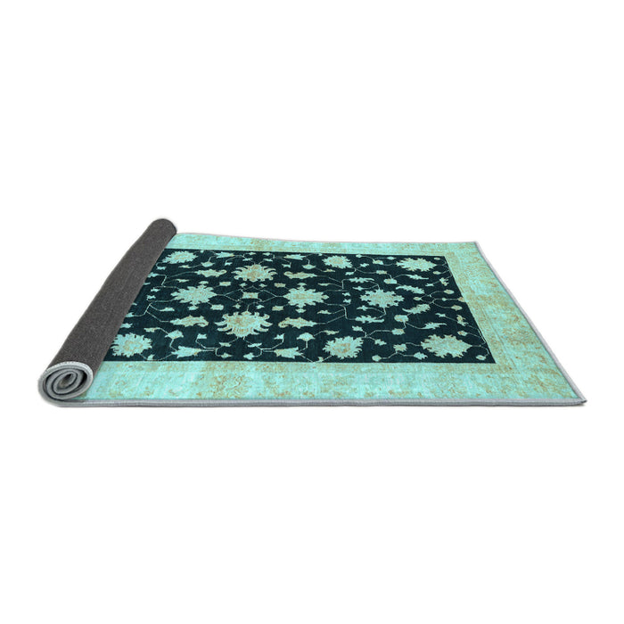 Sideview of Oriental Light Blue Modern Rug, abs3386lblu