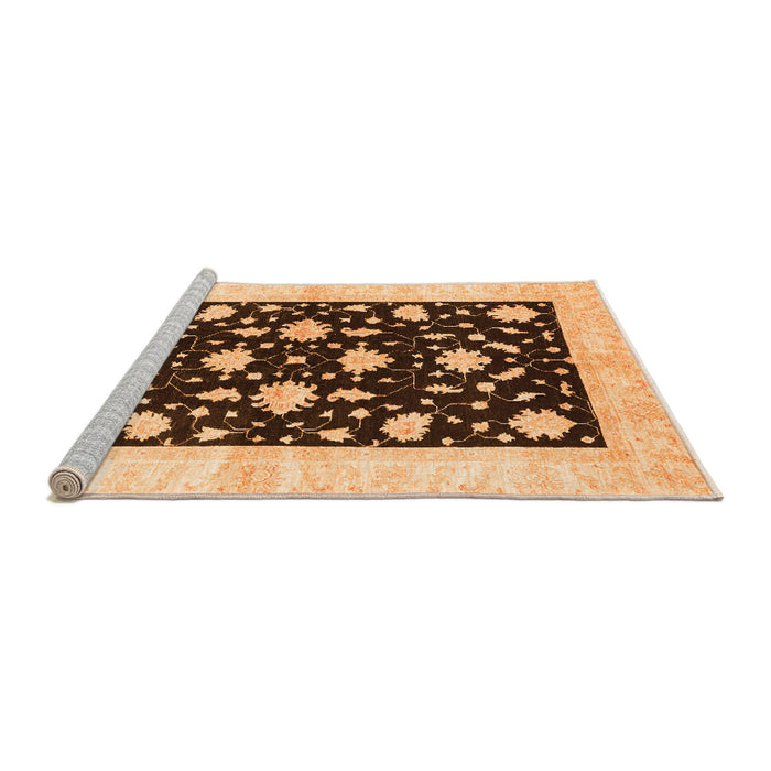 Sideview of Machine Washable Oriental Orange Modern Area Rugs, wshabs3386org