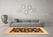 Machine Washable Oriental Orange Modern Area Rugs in a Living Room, wshabs3386org