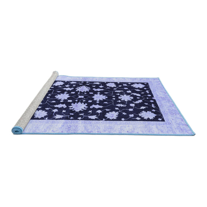 Sideview of Machine Washable Oriental Blue Modern Rug, wshabs3386blu