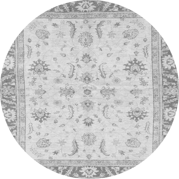 Round Oriental Gray Modern Rug, abs3387gry