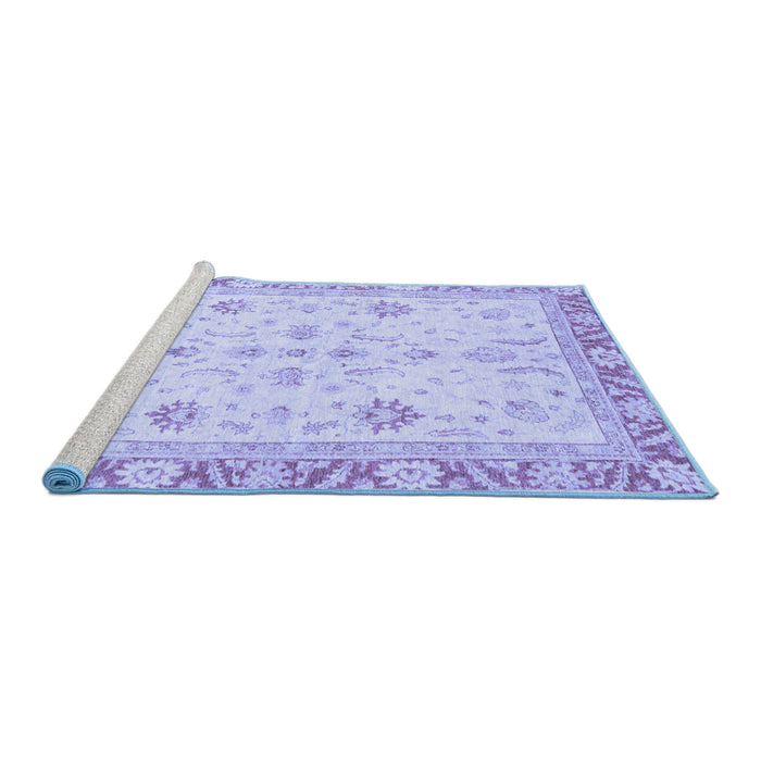 Sideview of Machine Washable Oriental Blue Modern Rug, wshabs3387blu