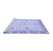 Sideview of Machine Washable Oriental Blue Modern Rug, wshabs3387blu