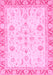 Machine Washable Oriental Pink Modern Rug, wshabs3387pnk