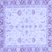 Square Oriental Blue Modern Rug, abs3387blu