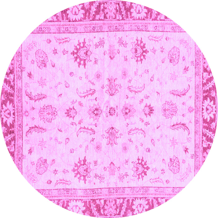 Round Machine Washable Oriental Purple Modern Area Rugs, wshabs3387pur