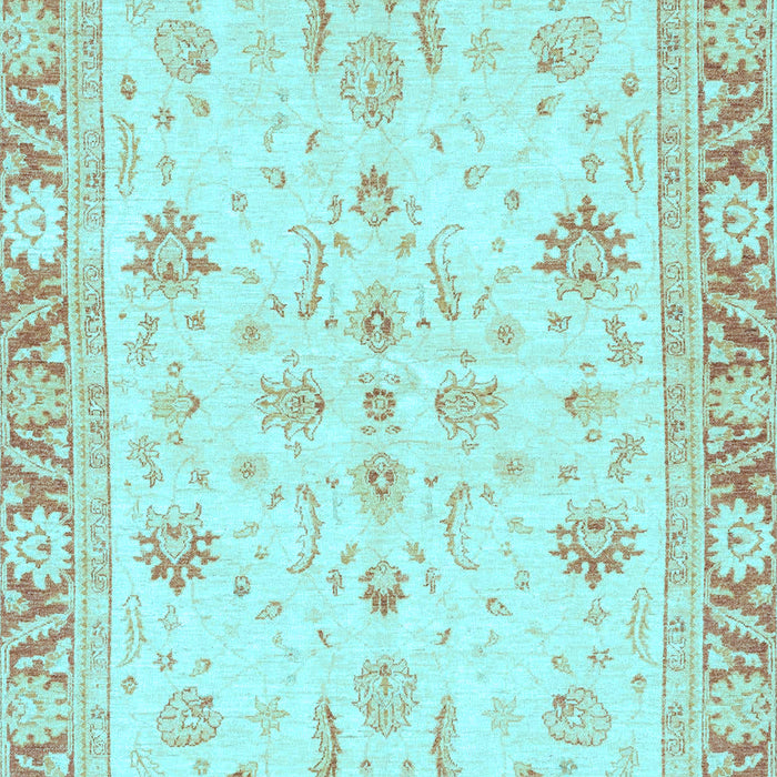 Machine Washable Oriental Light Blue Modern Rug, wshabs3387lblu