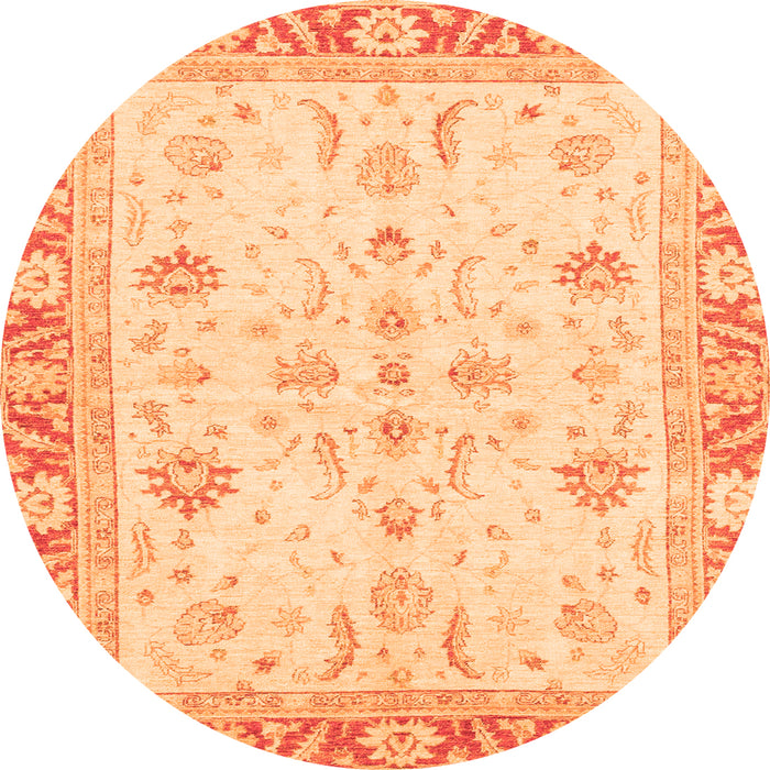 Round Oriental Orange Modern Rug, abs3387org