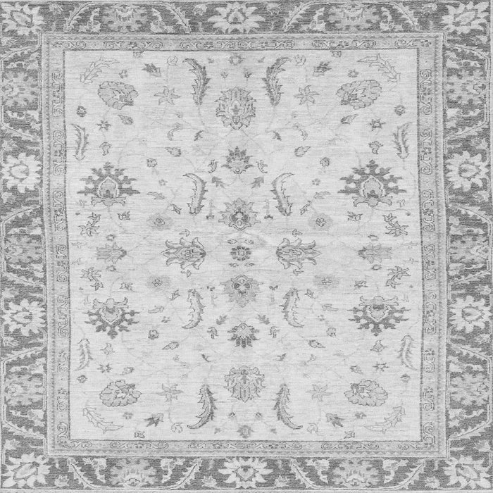 Square Machine Washable Oriental Gray Modern Rug, wshabs3387gry