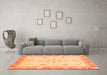 Machine Washable Oriental Orange Modern Area Rugs in a Living Room, wshabs3387org