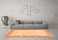 Machine Washable Oriental Orange Modern Rug, wshabs3387org