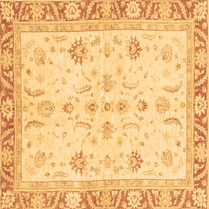 Square Machine Washable Oriental Brown Modern Rug, wshabs3387brn