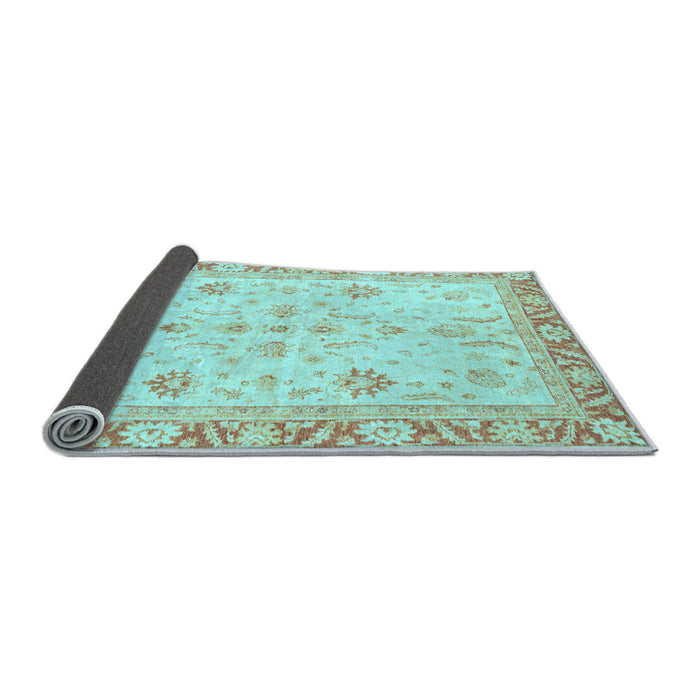 Sideview of Oriental Light Blue Modern Rug, abs3387lblu