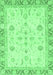 Machine Washable Oriental Emerald Green Modern Area Rugs, wshabs3387emgrn