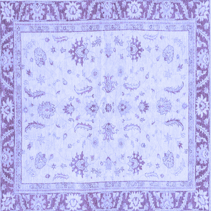 Square Machine Washable Oriental Blue Modern Rug, wshabs3387blu