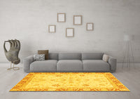 Machine Washable Oriental Yellow Modern Rug, wshabs3387yw