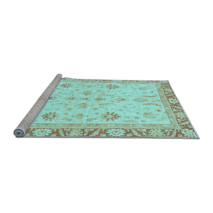 Sideview of Machine Washable Oriental Light Blue Modern Rug, wshabs3387lblu