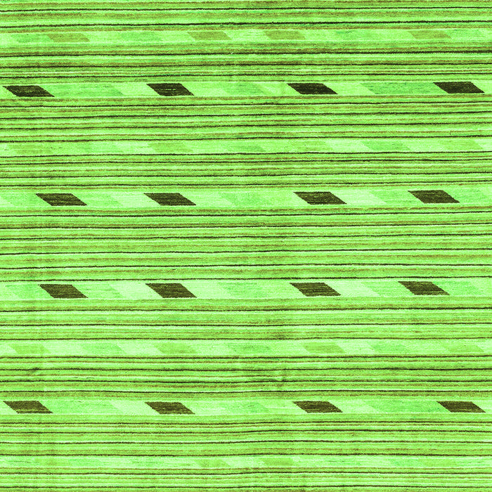 Square Machine Washable Oriental Green Modern Area Rugs, wshabs3388grn