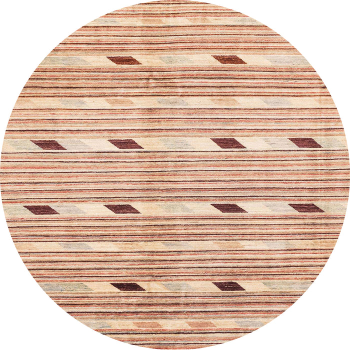 Round Abstract Orange Oriental Rug, abs3388
