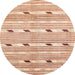 Round Abstract Orange Oriental Rug, abs3388