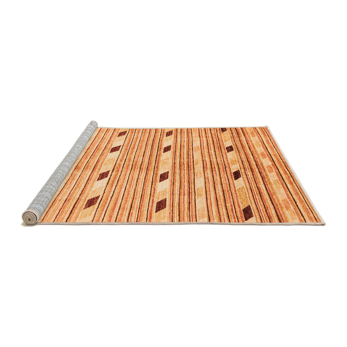 Sideview of Machine Washable Oriental Orange Modern Area Rugs, wshabs3388org