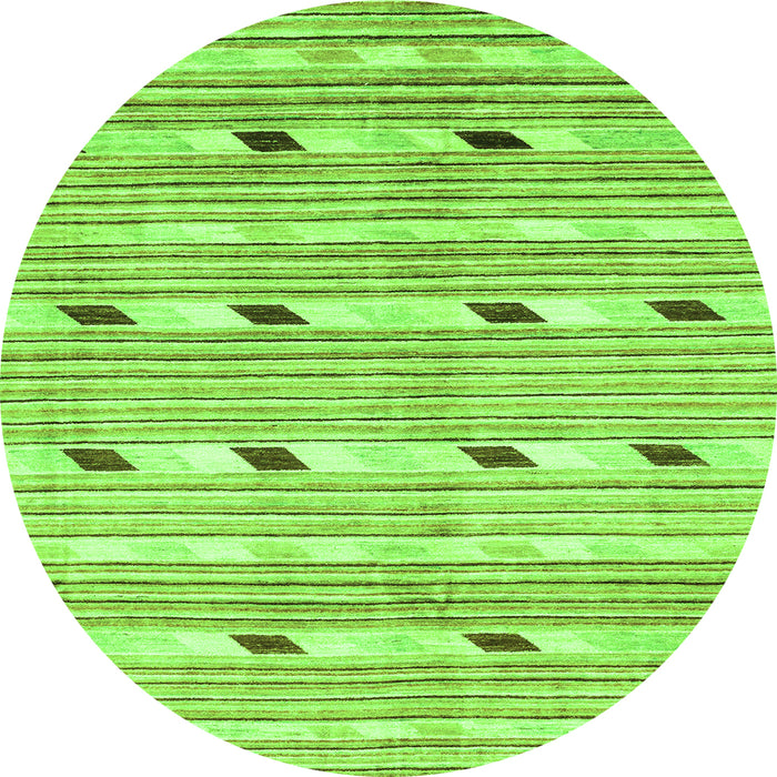 Round Oriental Green Modern Rug, abs3388grn