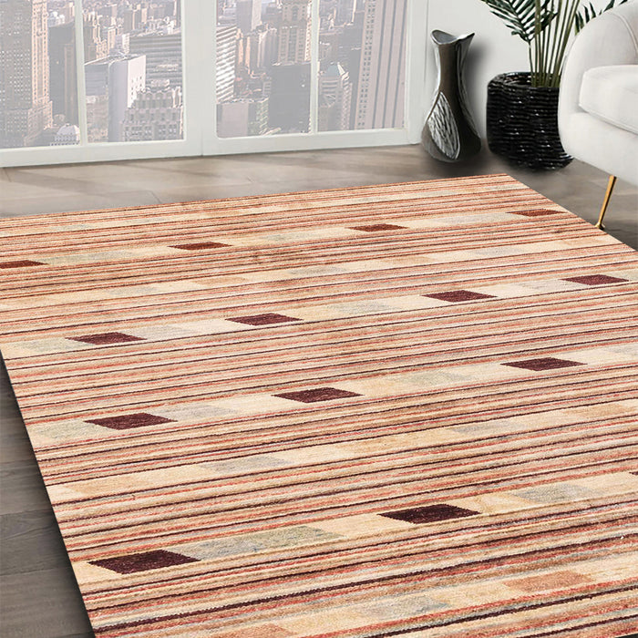 Machine Washable Abstract Orange Rug in a Family Room, wshabs3388