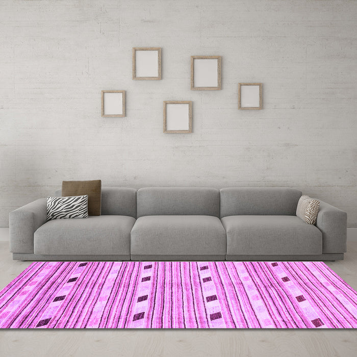 Machine Washable Oriental Purple Modern Area Rugs in a Living Room, wshabs3388pur
