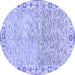 Round Oriental Blue Modern Rug, abs3389blu