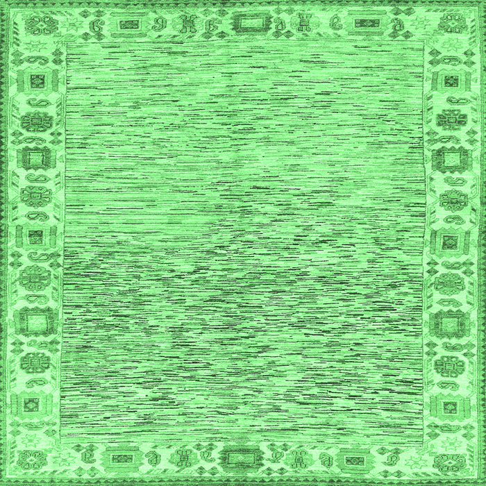 Square Oriental Emerald Green Modern Rug, abs3389emgrn