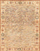 Machine Washable Abstract Orange Rug, wshabs3389