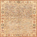 Square Abstract Orange Oriental Rug, abs3389