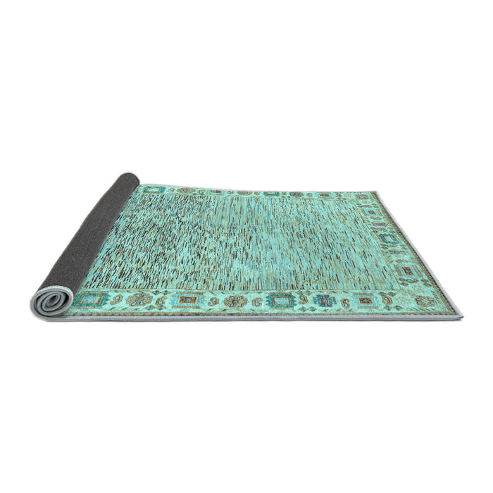 Sideview of Oriental Light Blue Modern Rug, abs3389lblu