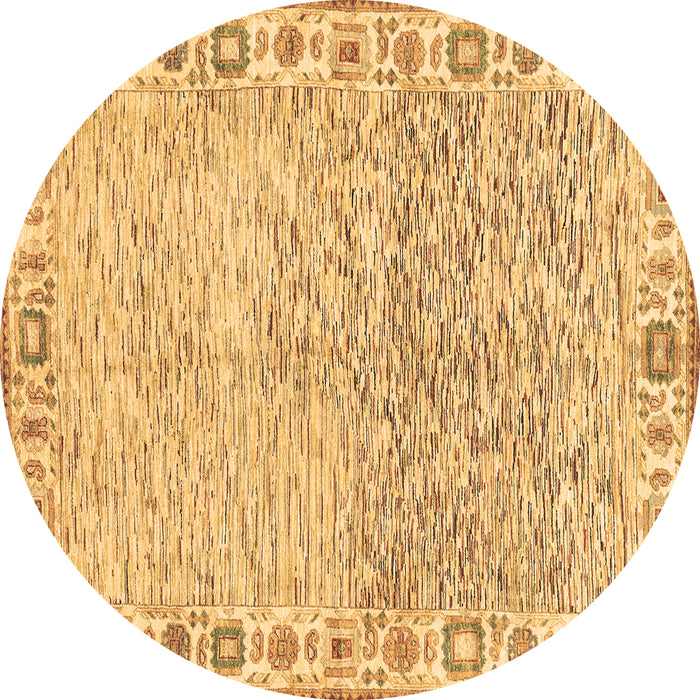 Round Oriental Brown Modern Rug, abs3389brn