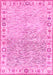 Machine Washable Oriental Pink Modern Rug, wshabs3389pnk