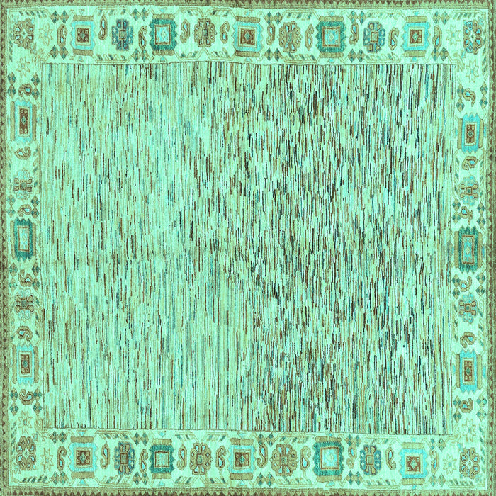Square Oriental Turquoise Modern Rug, abs3389turq