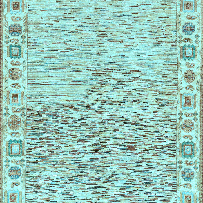 Machine Washable Oriental Light Blue Modern Rug, wshabs3389lblu