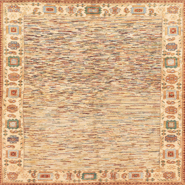 Square Machine Washable Abstract Orange Rug, wshabs3389
