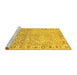 Sideview of Machine Washable Oriental Yellow Modern Rug, wshabs3389yw