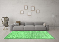 Machine Washable Oriental Emerald Green Modern Rug, wshabs3389emgrn