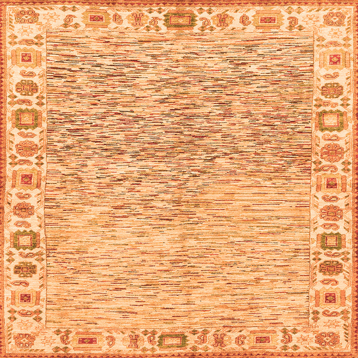 Square Oriental Orange Modern Rug, abs3389org