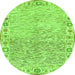 Round Oriental Green Modern Rug, abs3389grn